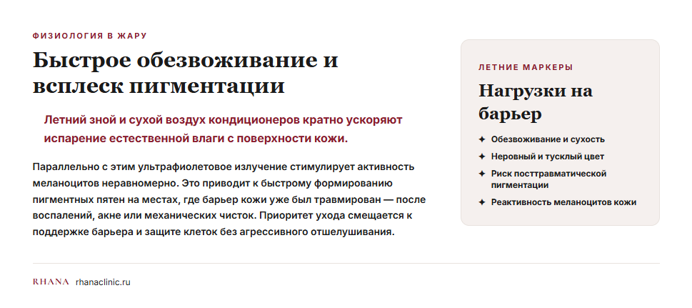 Что меняется в коже летом и почему это важно для выбора процедуры
